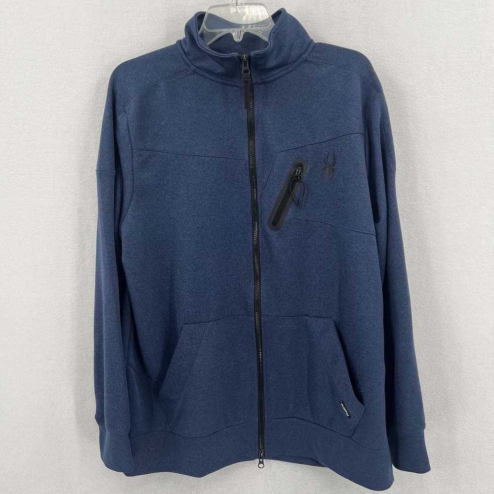 Spyder Active Jacket Mens Size Large‎ Blue Full Zip Athleisure 1628546